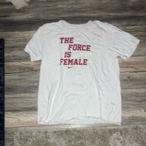 Nike White T-Shirt with Red Text